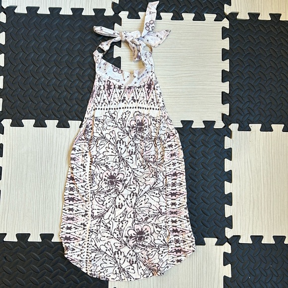 Free People Madagascar Halter Top Boho Floral Sleeveless Fitted Tea Pink size M - Picture 4 of 7